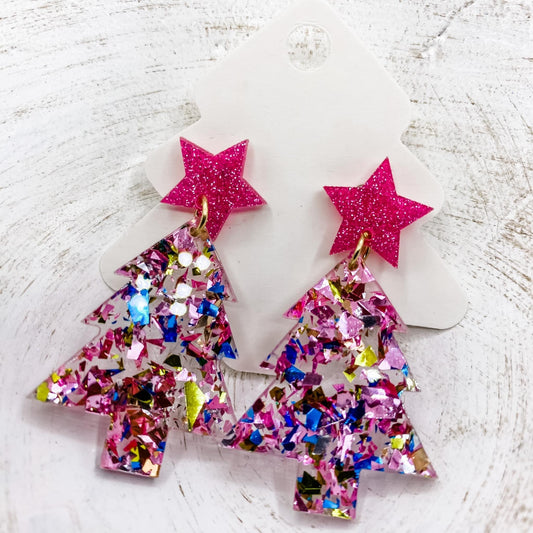 Sparkle and Shine Christmas Tree Earrings